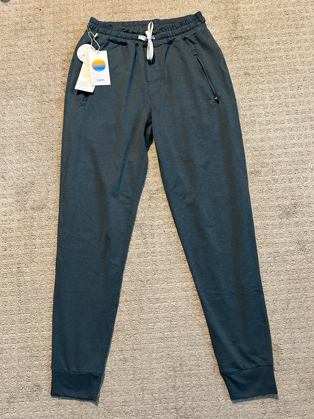 NEW mens Vuori Ponto performance jogger pants stone heather size small